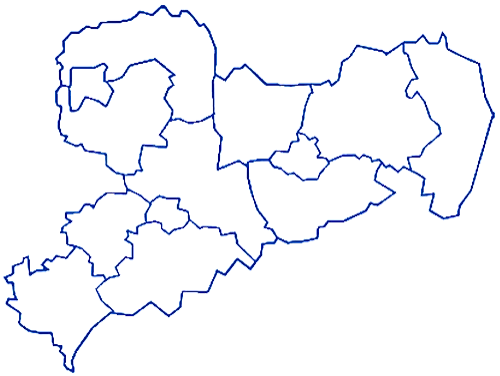 Schematische Karte von Sachsen